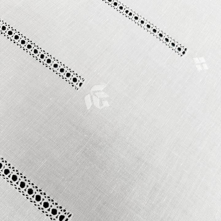 Zenoni & ColombiTenda al metro ricamata in misto Lino Made in Italy variante Tuscania Moda