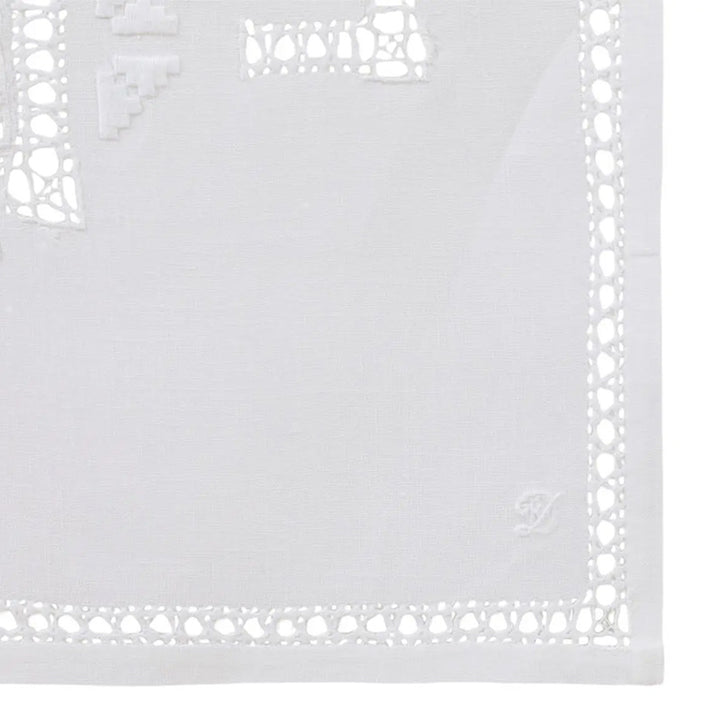 Zenoni & ColombiRunner ricamato a mano in puro Lino Made in Italy Donatello Vendite Flash