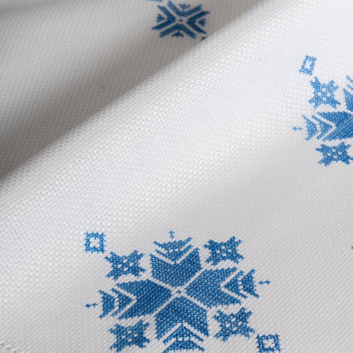 Zenoni & ColombiRunner ricamato a mano in puro cotone Made in Italy Blue Moon Moda