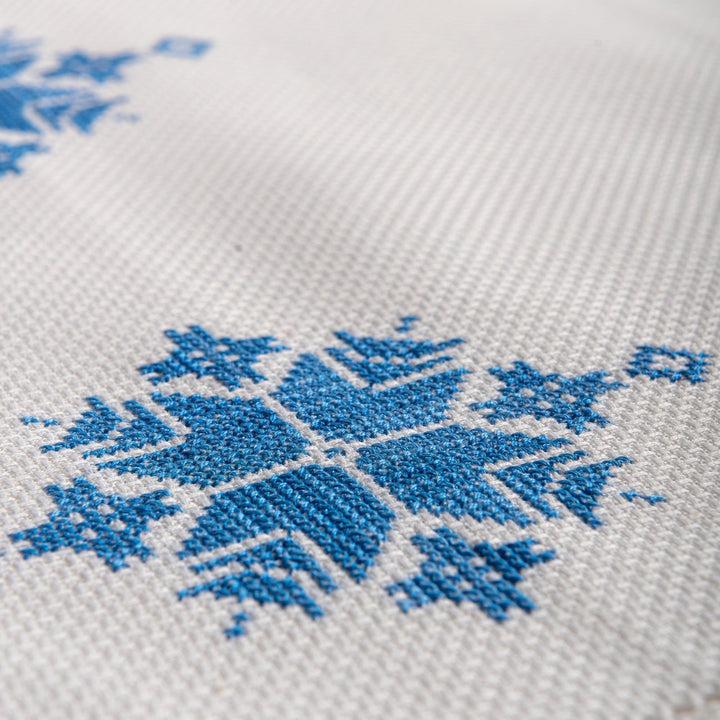 Zenoni & ColombiRunner ricamato a mano in puro cotone Made in Italy Blue Moon Moda