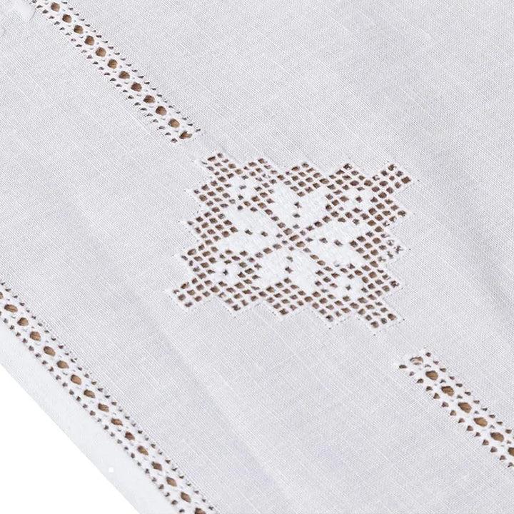 Zenoni & ColombiCentrotavola ricamato a mano in misto Lino e Cotone Made in Italy variante Sara Italy