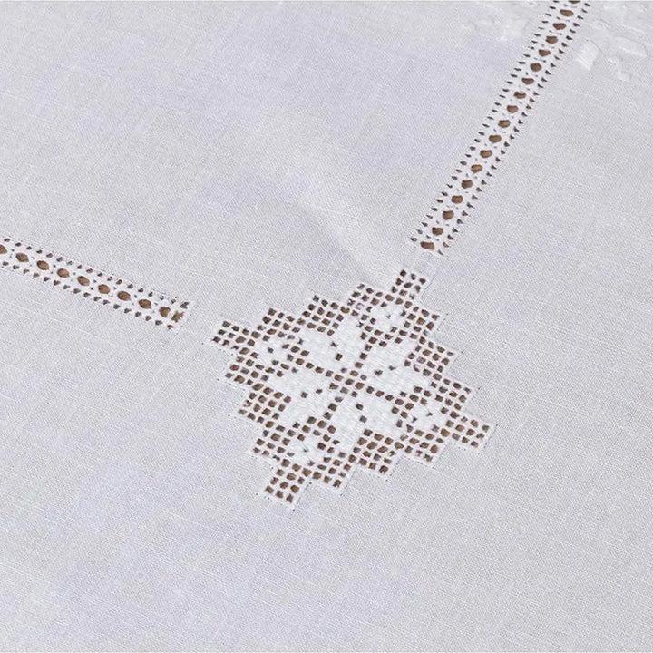 Zenoni & ColombiCentrotavola ricamato a mano in misto Lino e Cotone Made in Italy variante Sara Italy
