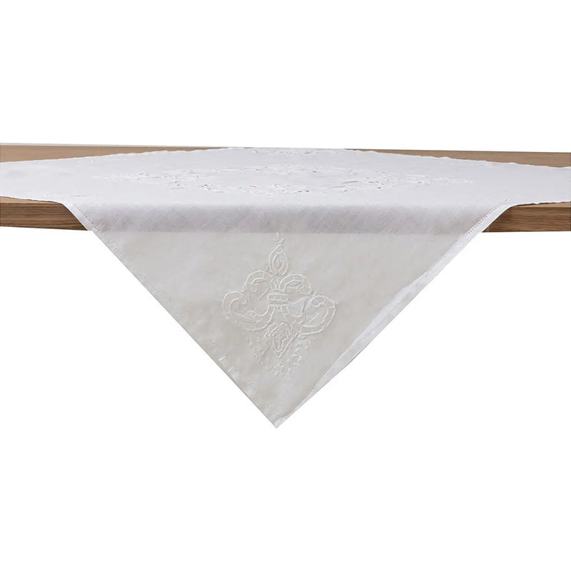 Zenoni & ColombiCentrotavola ricamato a mano in misto Lino e Cotone Made in Italy variante Toscano