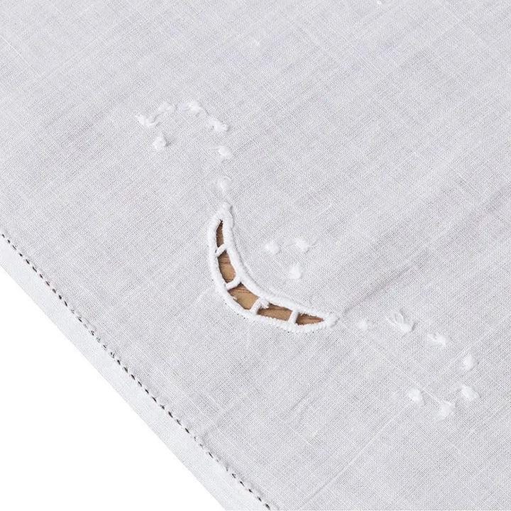Zenoni & ColombiCentrotavola ricamato a mano in misto Lino e Cotone Made in Italy variante Toscano Italia