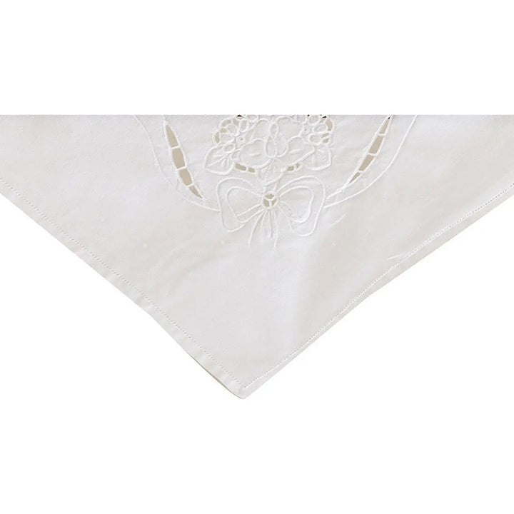 Zenoni & ColombiCentrotavola ricamato a mano in cotone Made in Italy variante Papillon In Linea