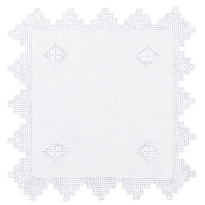 Zenoni & ColombiCentrino ricamato a mano in puro Lino Made in Italy variante Etruria (2 pezzi) Spedizione Gratuita