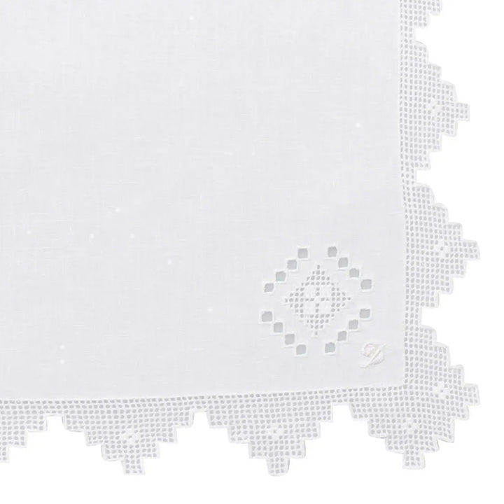 Zenoni & ColombiCentrino centrotavola ricamato a mano in puro Lino Made in Italy variante Etruria Soddisfazione Garantita