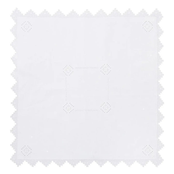 Zenoni & ColombiCentrino centrotavola ricamato a mano in puro Lino Made in Italy variante Etruria Soddisfazione Garantita
